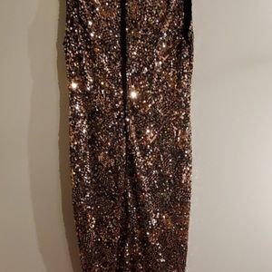 Alice and Olivia Rose Gold Dress (worn once valued at $895)